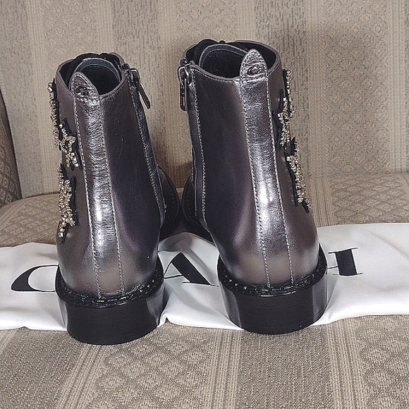 NEW! Coach Watts πStar Embellishments Metallic Pewter Boots - Picture 11 of 16